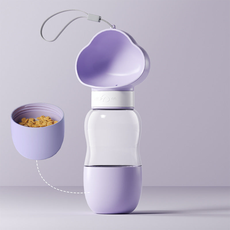 Portable Pet Water Bottle with Feeding Container