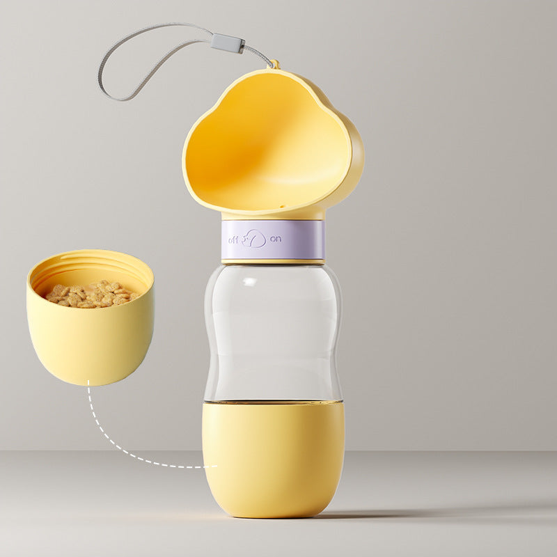 Portable Pet Water Bottle with Feeding Container