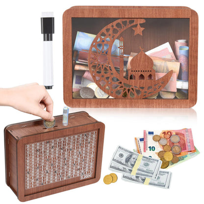 Wooden Money Box with Counter