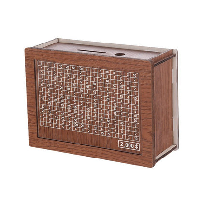 Wooden Money Box with Counter