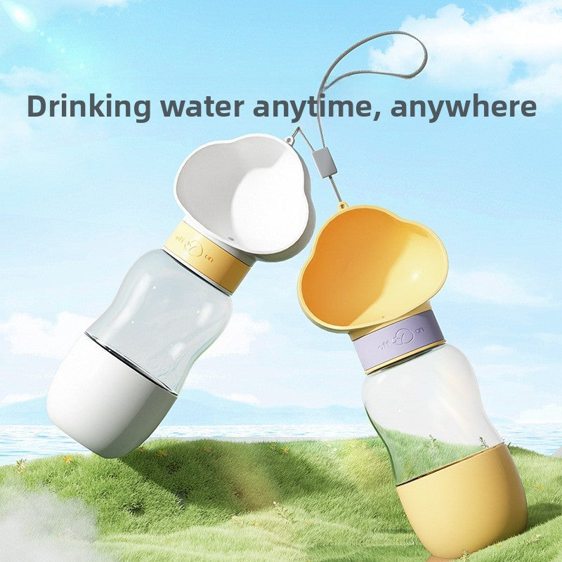 Portable Pet Water Bottle with Feeding Container